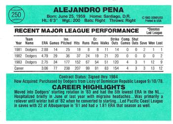 Alejandro Pena  baseball card collectible - Main Image 2