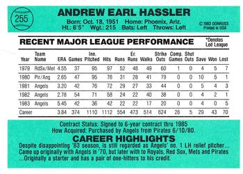 Andy Hassler  baseball card collectible - Main Image 2