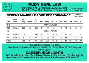 Rudy Law  baseball card collectible - Main Image 2