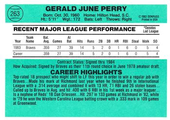 Gerald Perry  baseball card collectible - Main Image 2