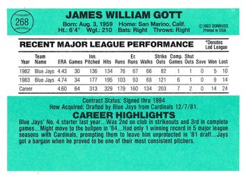 Jim Gott  baseball card collectible - Main Image 2