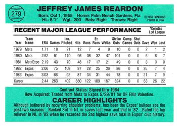 Jeff Reardon  baseball card collectible - Main Image 2