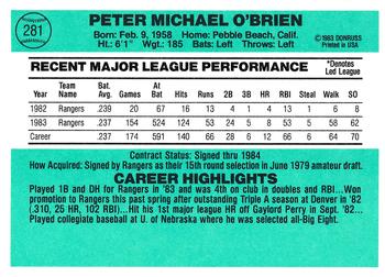 Pete O’Brien  baseball card collectible - Main Image 2