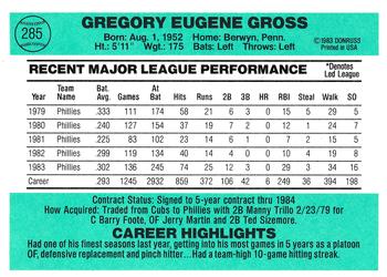Greg Gross  baseball card collectible - Main Image 2