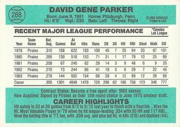 Dave Parker  baseball card collectible - Main Image 2