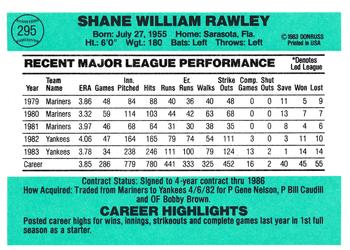 Shane Rawley  baseball card collectible - Main Image 2