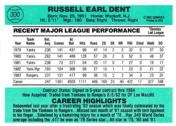 Bucky Dent  baseball card collectible - Main Image 2