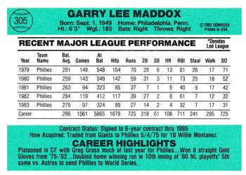 Garry Maddox  baseball card collectible - Main Image 2