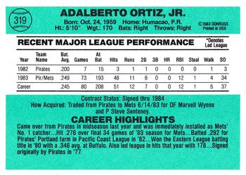 Junior Ortiz  baseball card collectible - Main Image 2