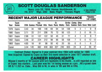 Scott Sanderson  baseball card collectible - Main Image 2
