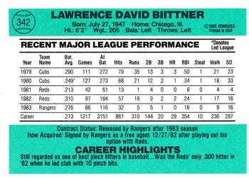 Larry Biittner  baseball card collectible - Main Image 2