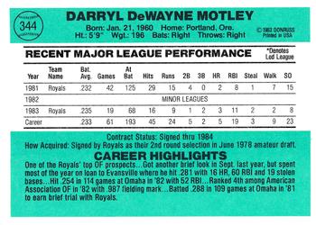 Darryl Motley  baseball card collectible - Main Image 2