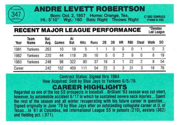 Andre Robertson  baseball card collectible - Main Image 2