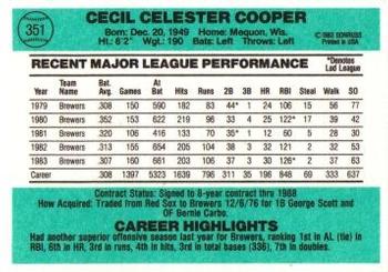Cecil Cooper  baseball card collectible - Main Image 2