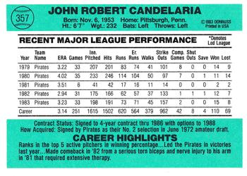 John Candelaria  baseball card collectible - Main Image 2