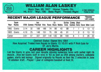 Bill Laskey  baseball card collectible - Main Image 2