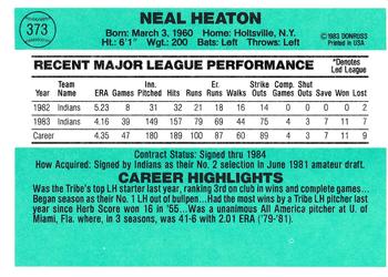 Neal Heaton  baseball card collectible - Main Image 2
