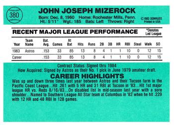 John Mizerock  baseball card collectible - Main Image 2