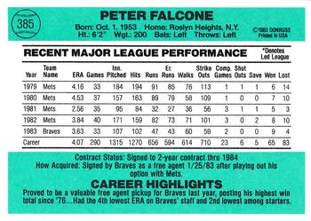 Pete Falcone  baseball card collectible - Main Image 2