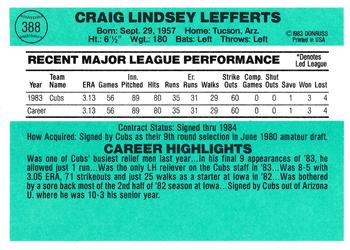 Craig Lefferts  baseball card collectible - Main Image 2