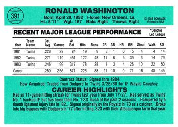 Ron Washington  baseball card collectible - Main Image 2