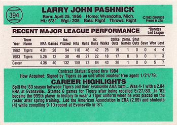 Larry Pashnick  baseball card collectible - Main Image 2