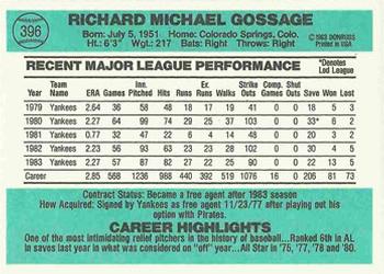 Goose Gossage  baseball card collectible - Main Image 2