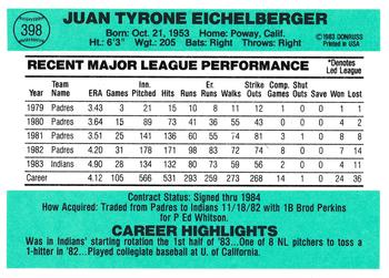 Juan Eichelberger  baseball card collectible - Main Image 2