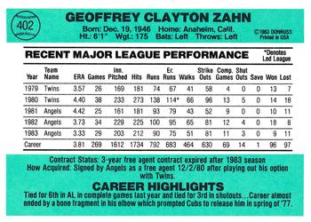 Geoff Zahn  baseball card collectible - Main Image 2