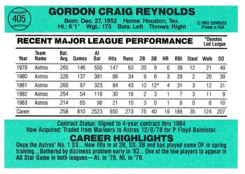 Craig Reynolds  baseball card collectible - Main Image 2