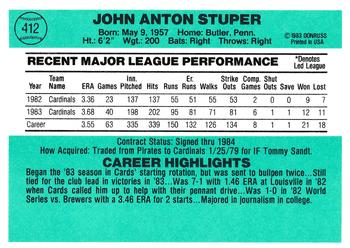 John Stuper  baseball card collectible - Main Image 2
