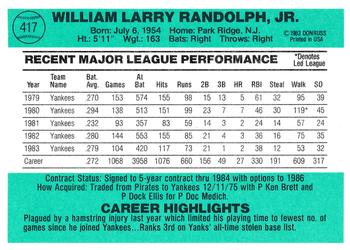 Willie Randolph  baseball card collectible - Main Image 2