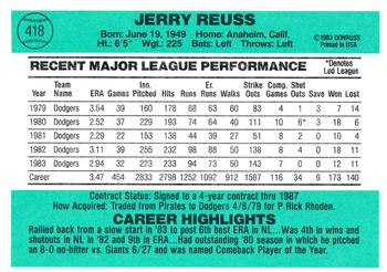 Jerry Reuss  baseball card collectible - Main Image 2