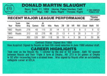 Don Slaught  baseball card collectible - Main Image 2