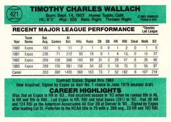 Tim Wallach  baseball card collectible - Main Image 2