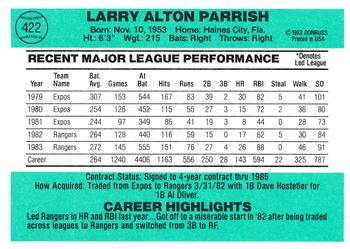 Larry Parrish  baseball card collectible - Main Image 2