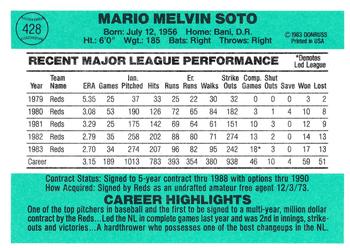 Mario Soto  baseball card collectible - Main Image 2