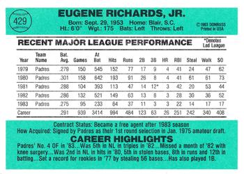 Gene Richards  baseball card collectible - Main Image 2