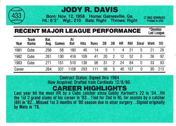 Jody Davis  baseball card collectible - Main Image 2