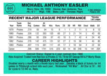 Mike Easler  baseball card collectible - Main Image 2