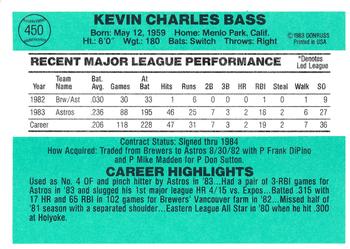Kevin Bass  baseball card collectible - Main Image 2