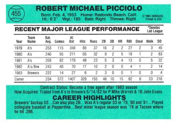 Rob Picciolo  baseball card collectible - Main Image 2