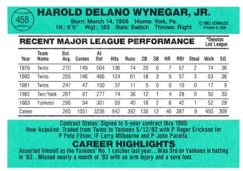 Butch Wynegar  baseball card collectible - Main Image 2