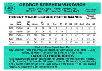 George Vukovich  baseball card collectible - Main Image 2