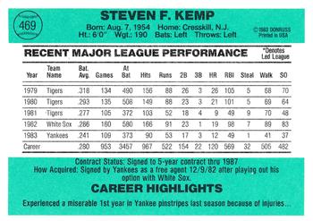Steve Kemp  baseball card collectible - Main Image 2