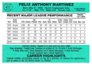 Tippy Martinez  baseball card collectible - Main Image 2