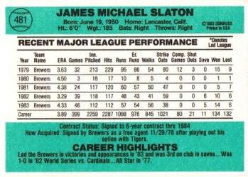 Jim Slaton  baseball card collectible - Main Image 2
