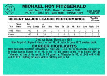 Mike Fitzgerald  baseball card collectible - Main Image 2