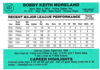 Keith Moreland  baseball card collectible - Main Image 2