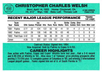 Chris Welsh  baseball card collectible - Main Image 2